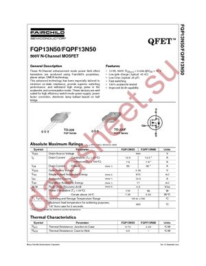 FQP13N50 datasheet  